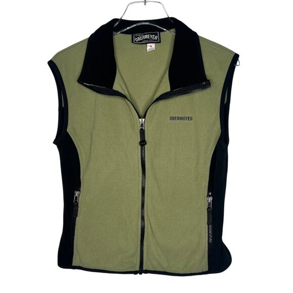 Obermeyer Vintage Green Fleece Zip Vest M - Picture 1 of 6